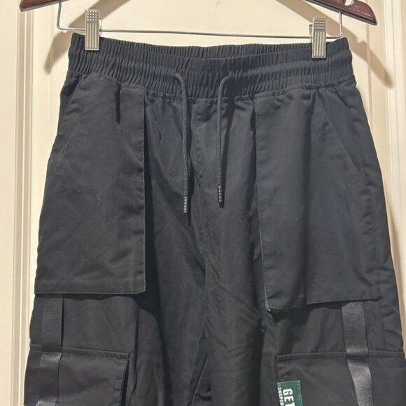 Shein womens pull on parachute Cargo utility Pants elastic pockets galore size S - Picture 12 of 13